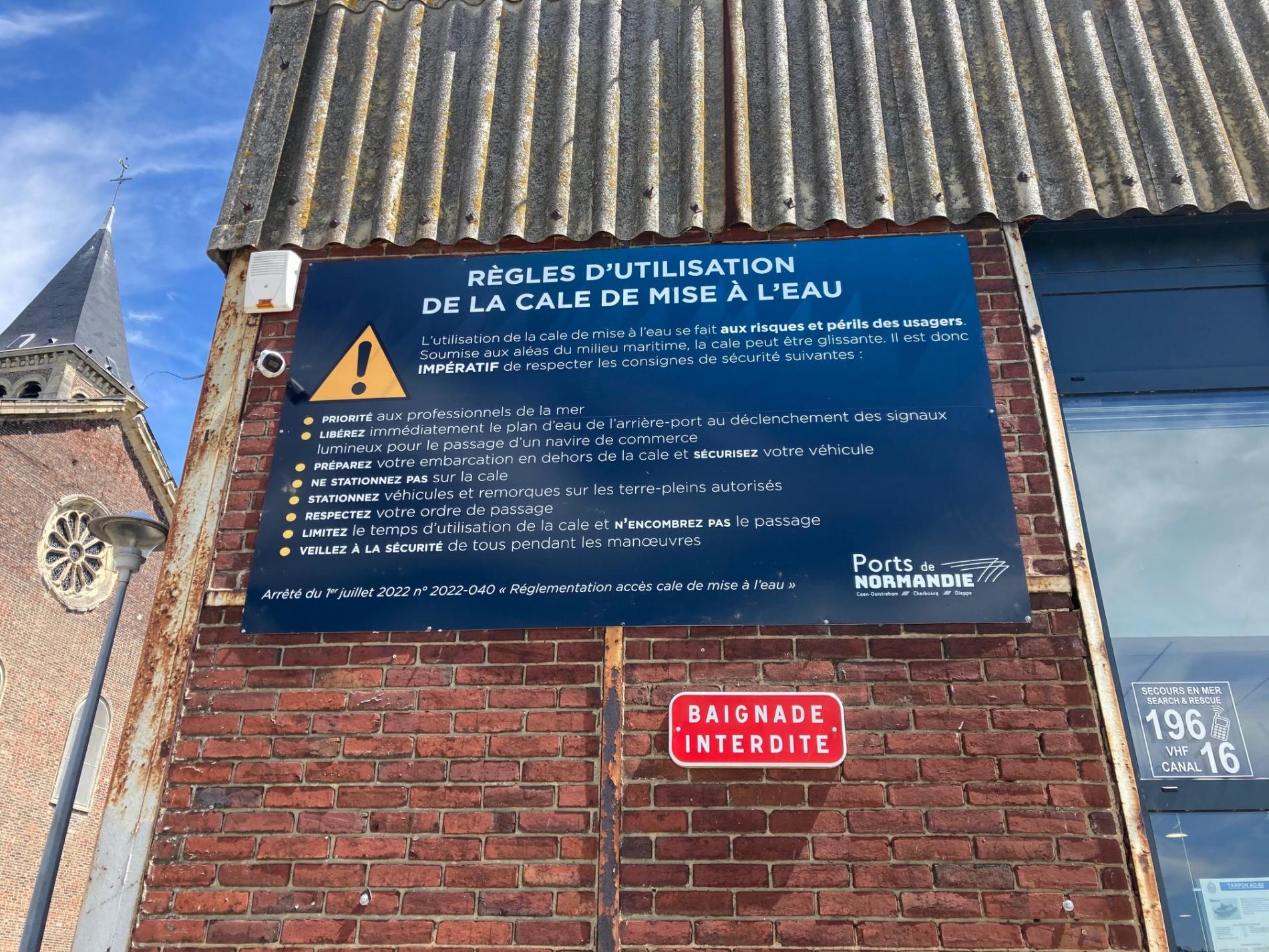 Règles utilisation de la cale à Dieppe