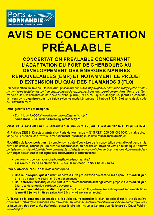 Avis de concertation préalable