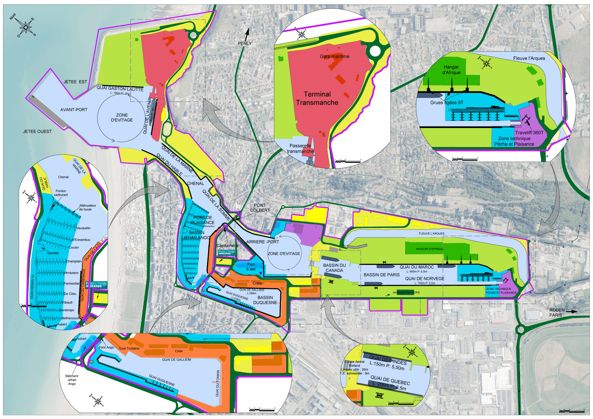 Plan du port de Dieppe