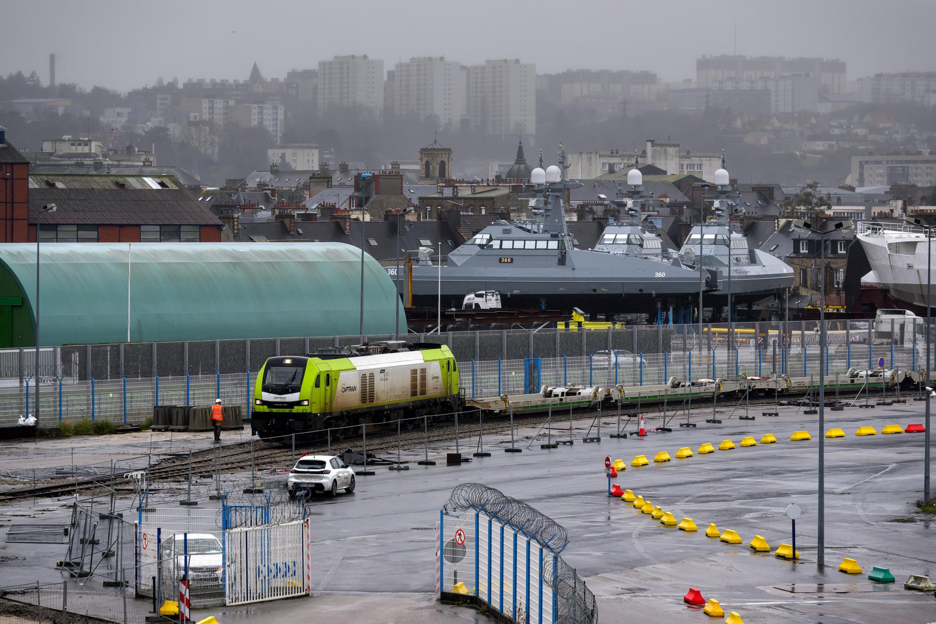 1er train d'essai ferroutage à Cherbourg