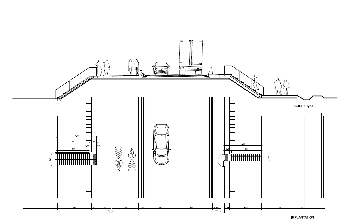 Coupe transversale futur pont
