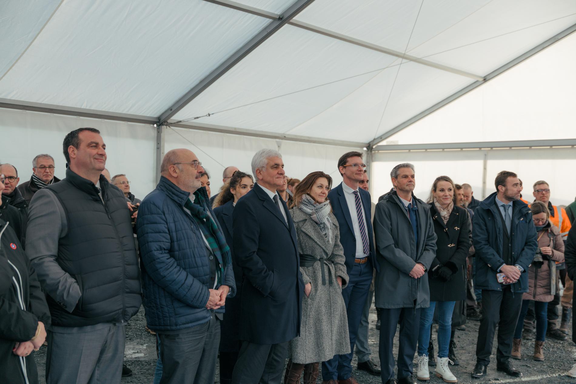 Pose de 1ère pierre du pont de Colombelles